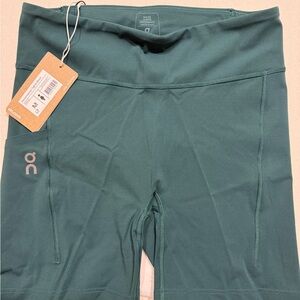 On Running Women's Bike Shorts in Teal Green